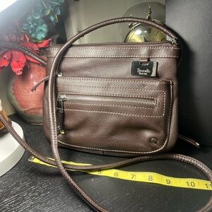 Tignanello Brown Leather Crossbody Bag